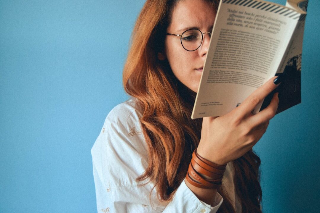 woman reading report