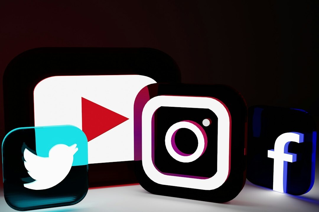 social media icons on screen